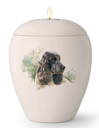 Tierurne mit versch. mittelgroßen Hunden mit Gedenklicht 1,5 Ltr.