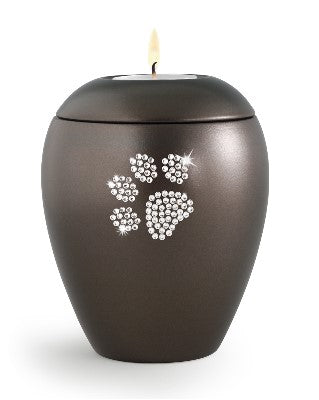 Tierurne Keramik Edition Crystal mit Kristallpfote