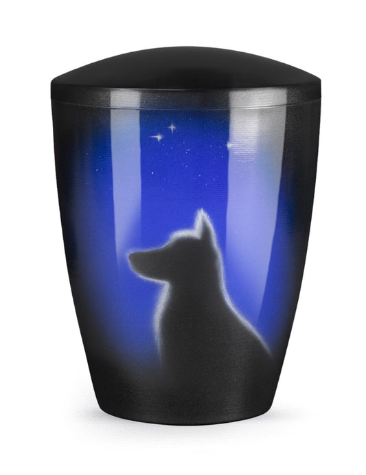 Tierurne Airbrush Sternenhimmel mit Hund