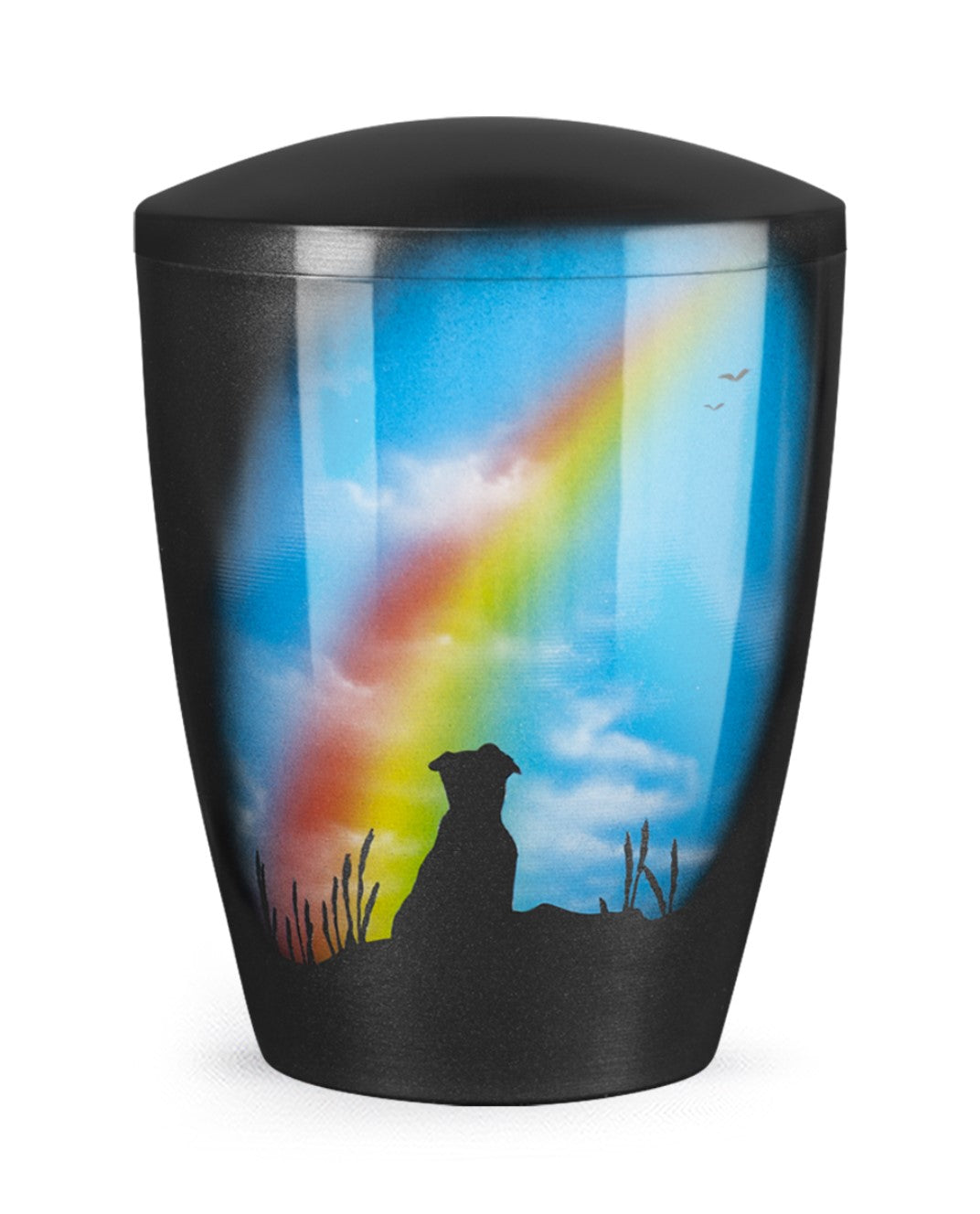 Tierurne Airbrush Regenbogen Hund