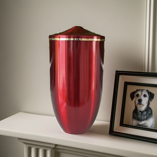 Tierurne aus Kupfer in Granatrot 1,0 Ltr.