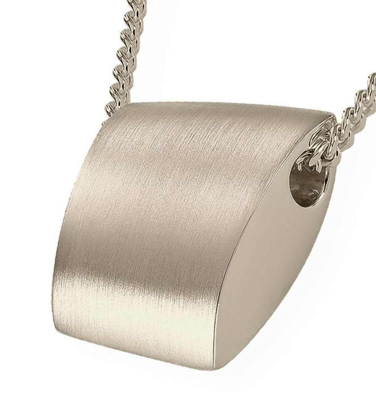 Ascheschmuck aus gebürsteten Weißgold